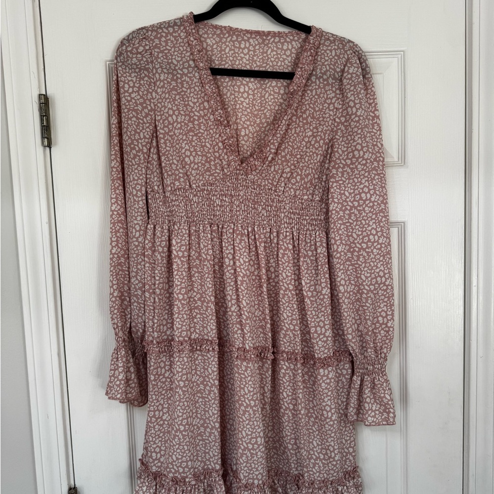 Elegant Pink Patterned Dress